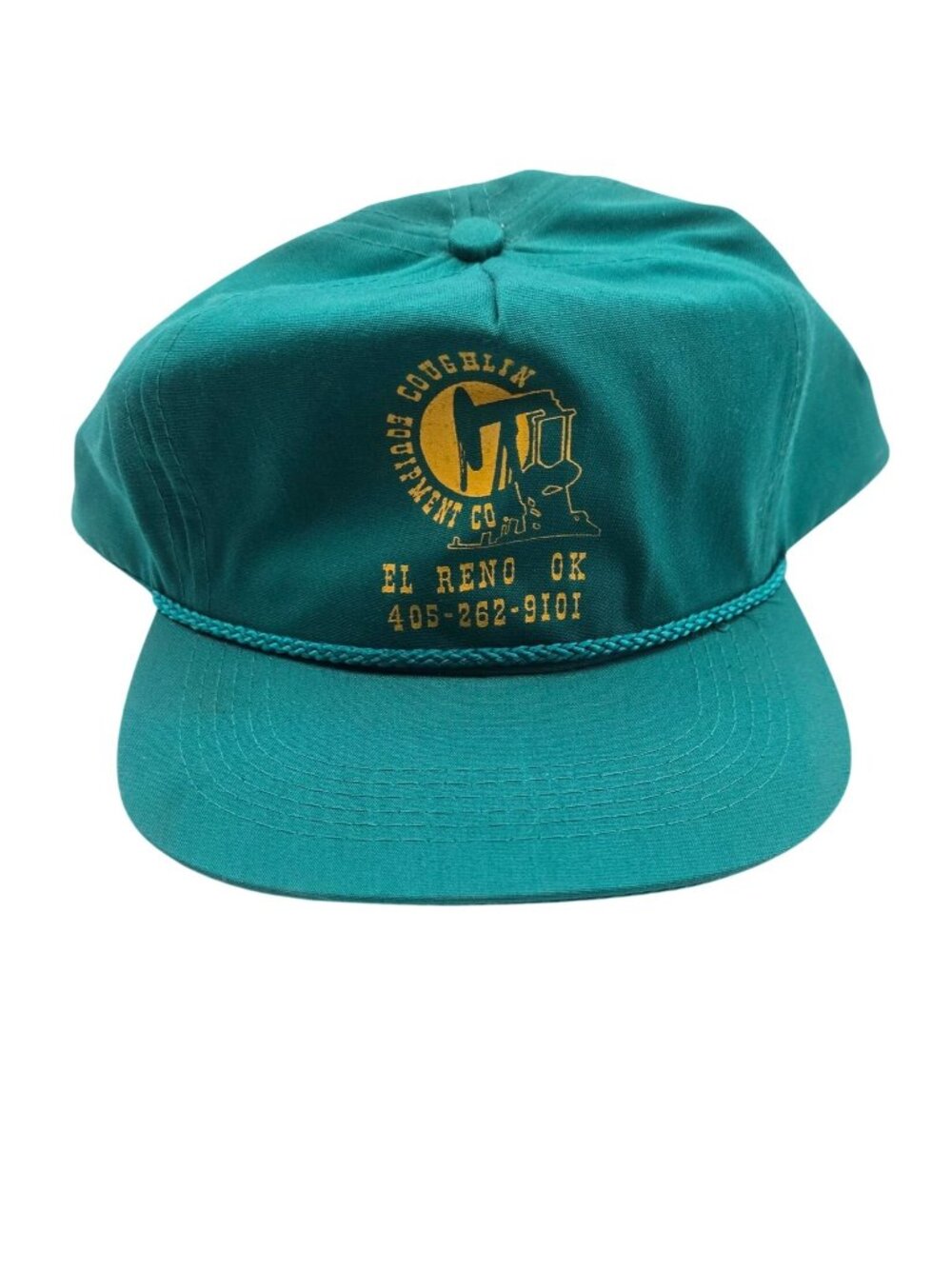 El Reno Oklahoma Snapback Hat Cap Green Teal Coughlin Equipment Oil Roughneck